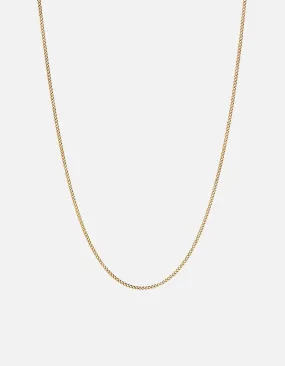 1.3mm Cuban Chain Necklace, 14k Gold