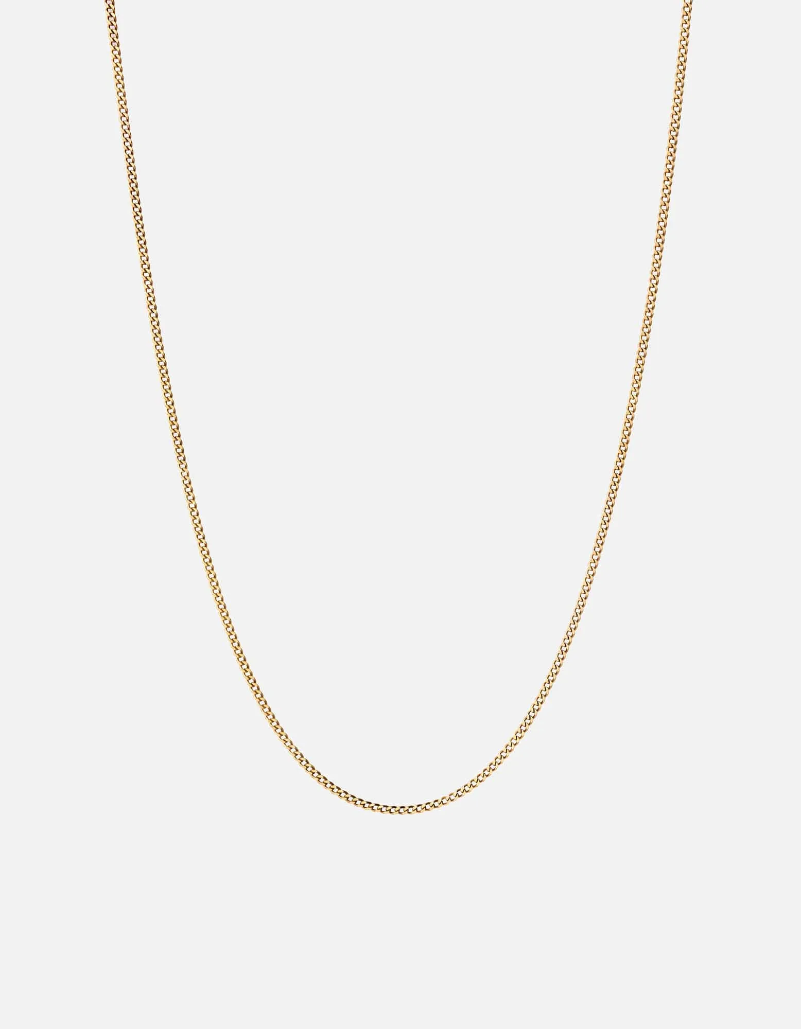 1.3mm Cuban Chain Necklace, 14k Gold