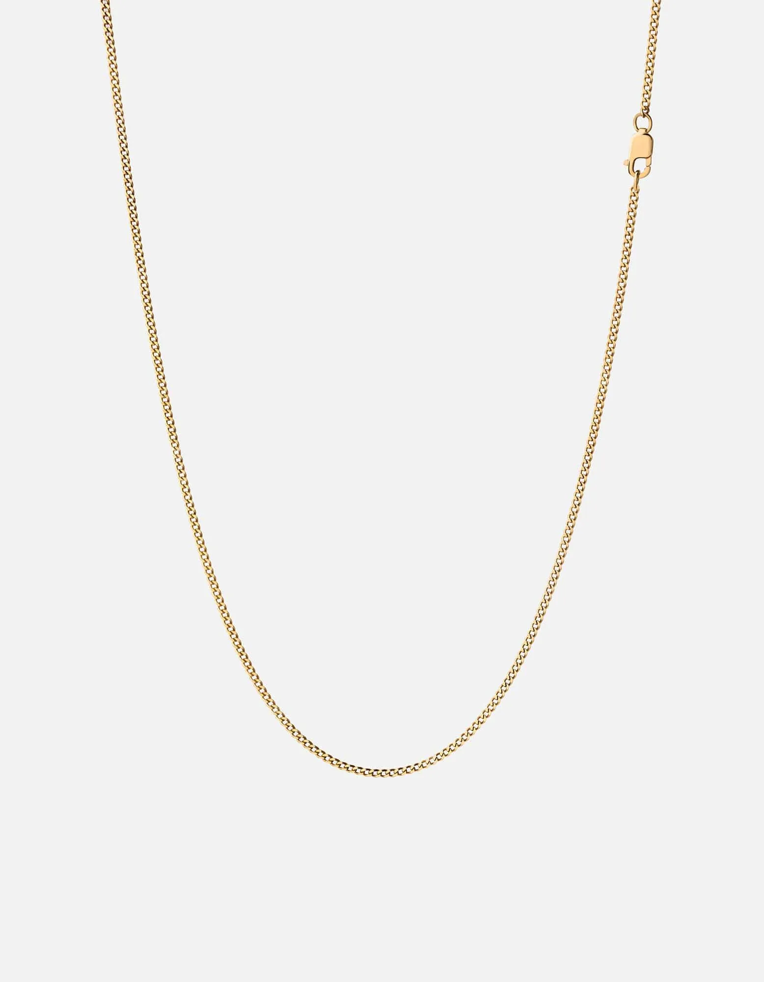 1.3mm Cuban Chain Necklace, 14k Gold