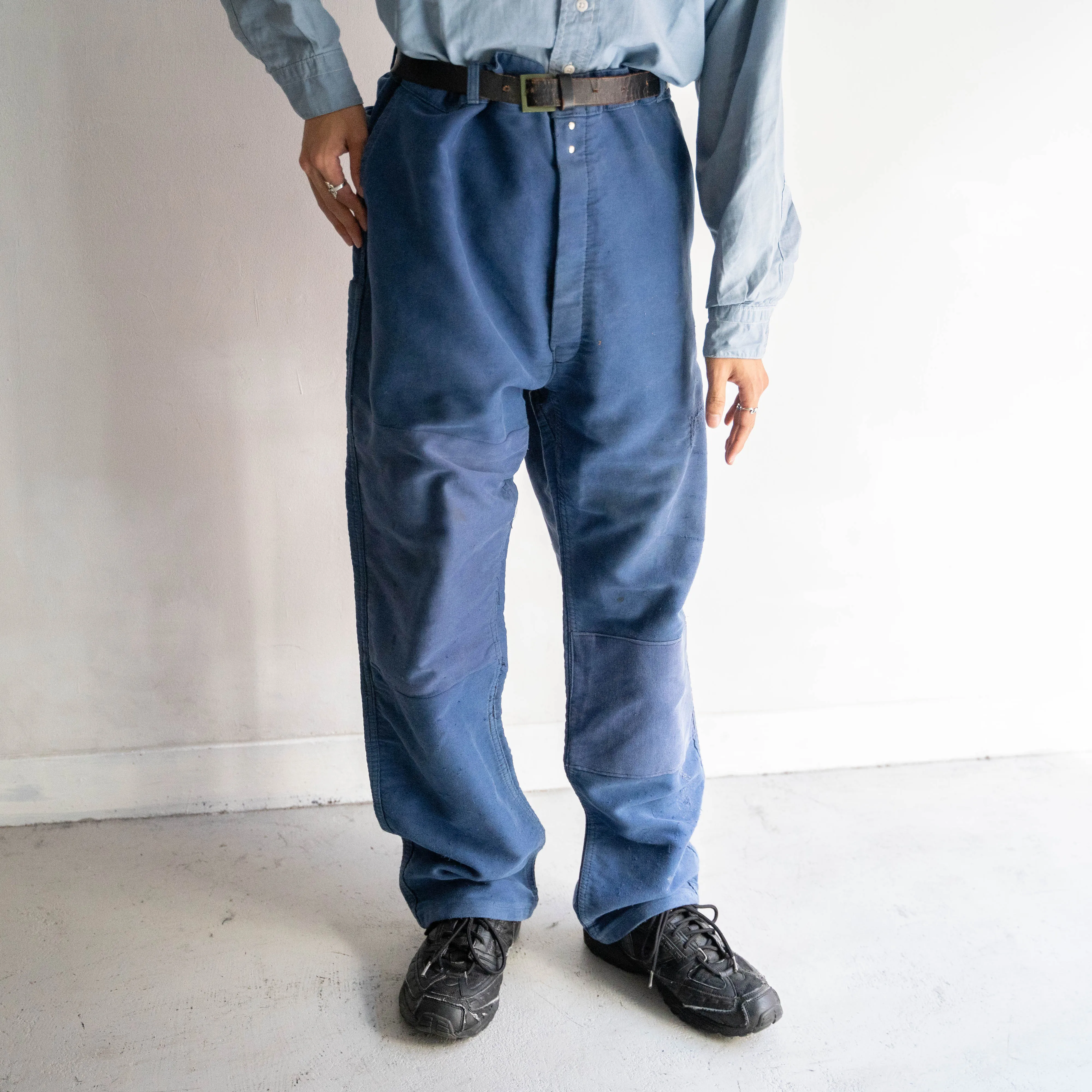 1950-60s France moleskin pants 'with patch work'