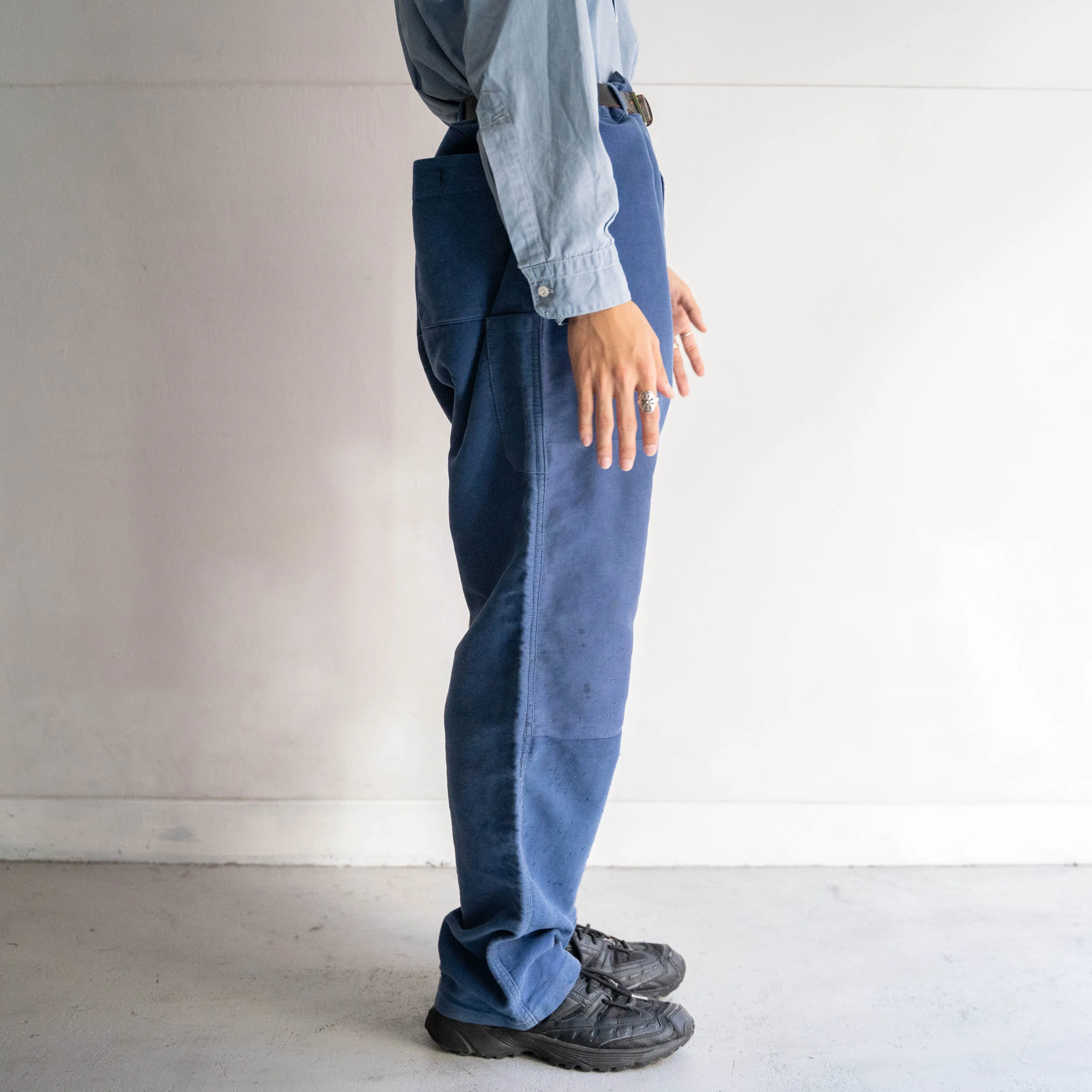1950-60s France moleskin pants 'with patch work'