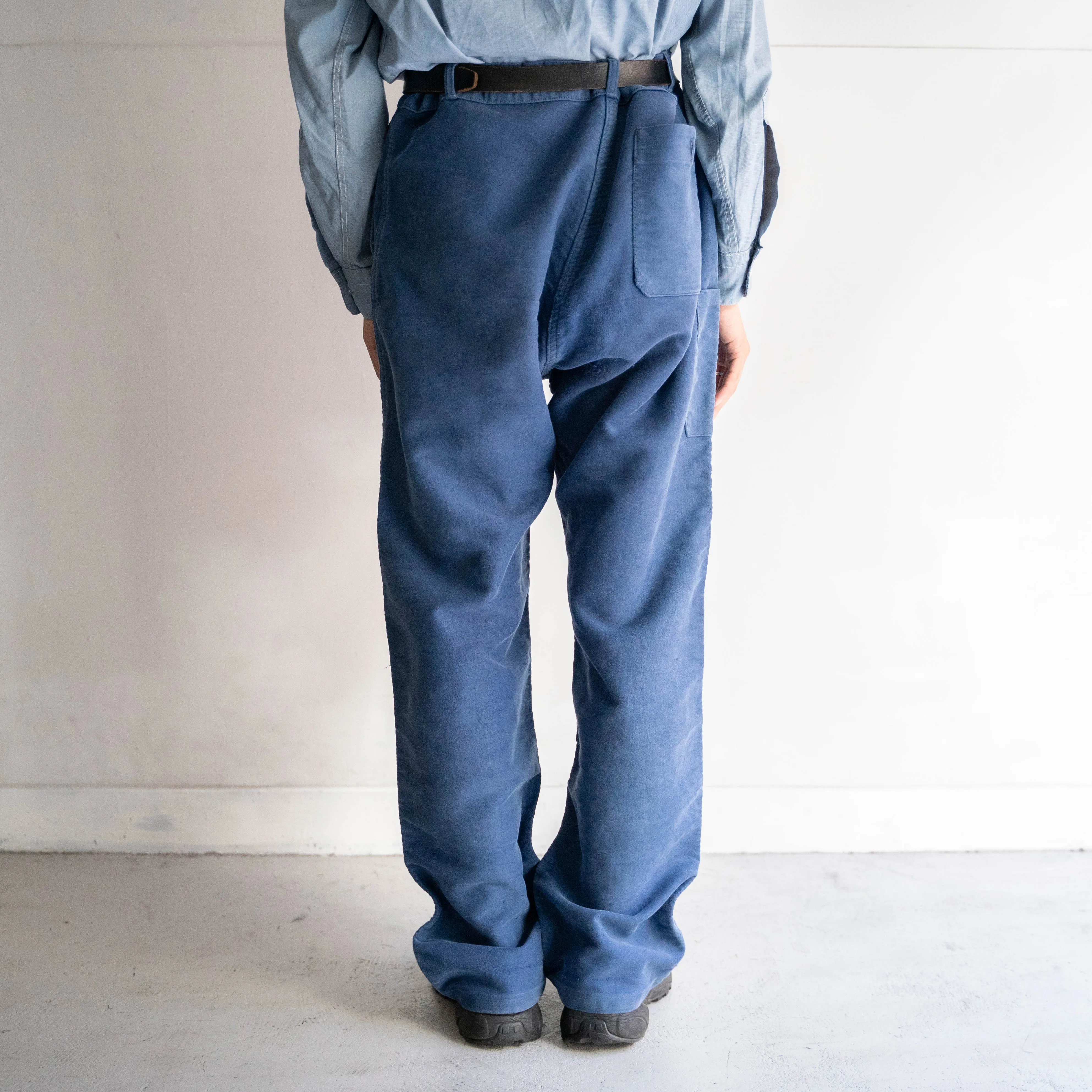 1950-60s France moleskin pants 'with patch work'