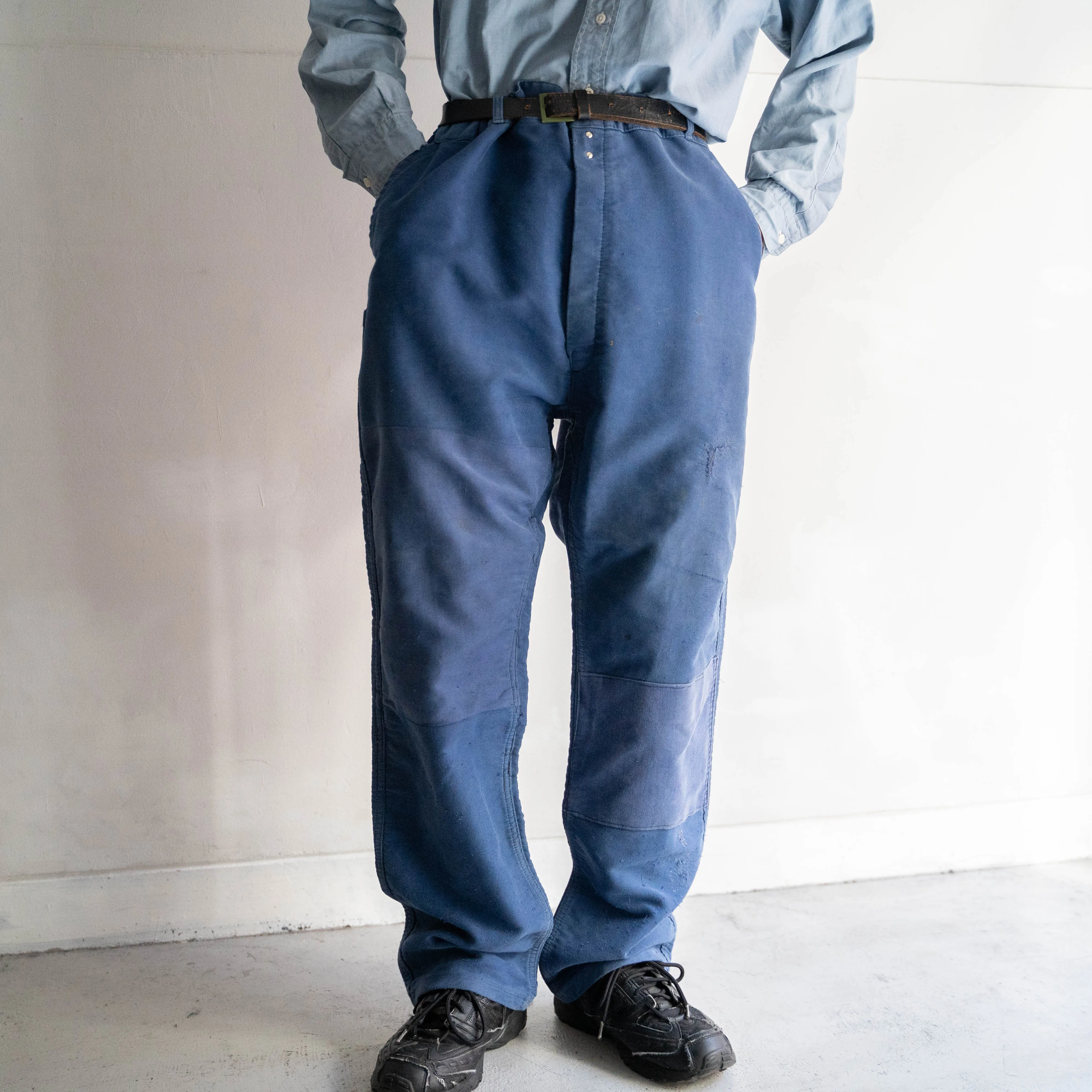 1950-60s France moleskin pants 'with patch work'