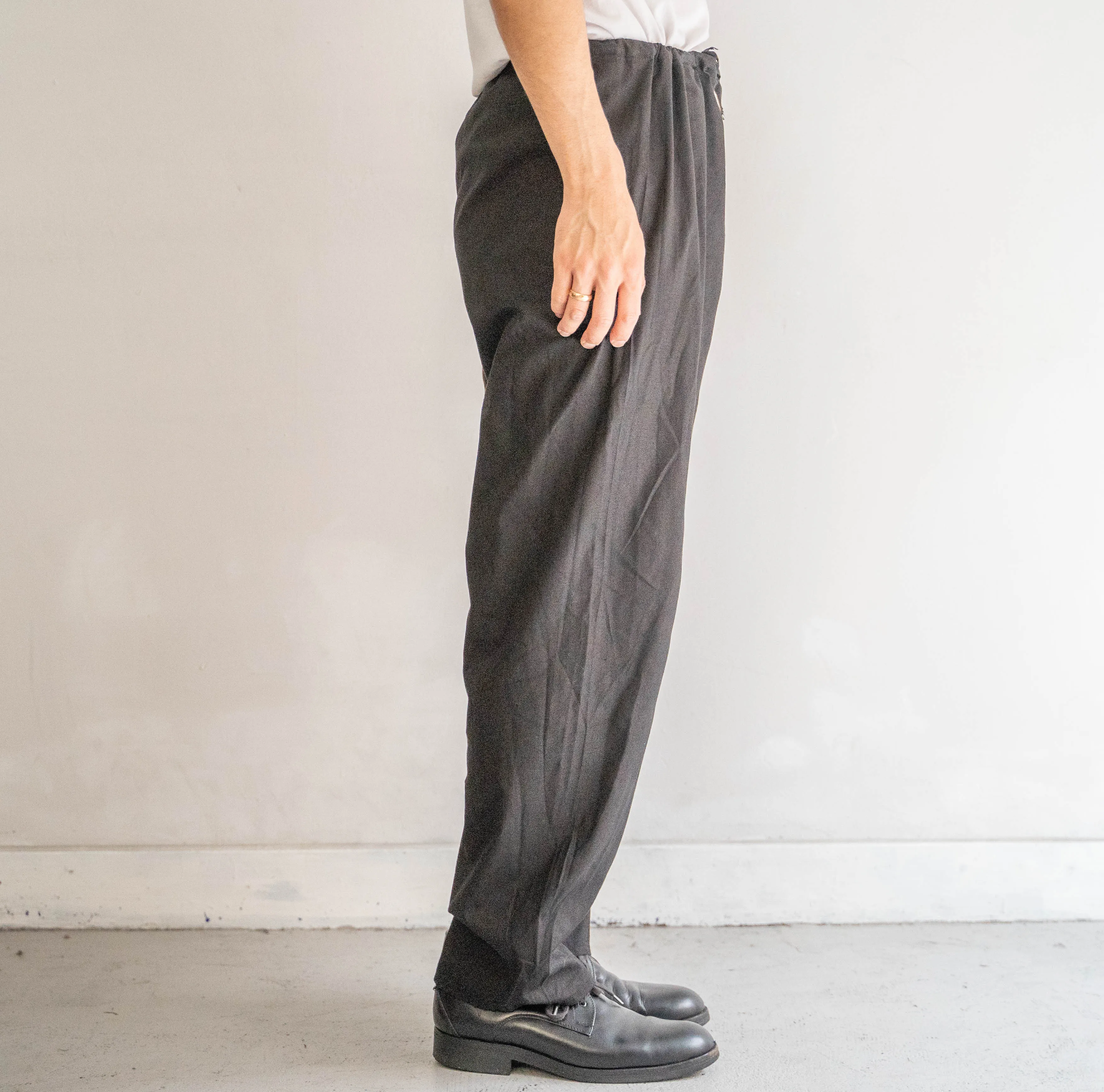 1970-80s German military pajama pants 'dead stock' -black dyed-