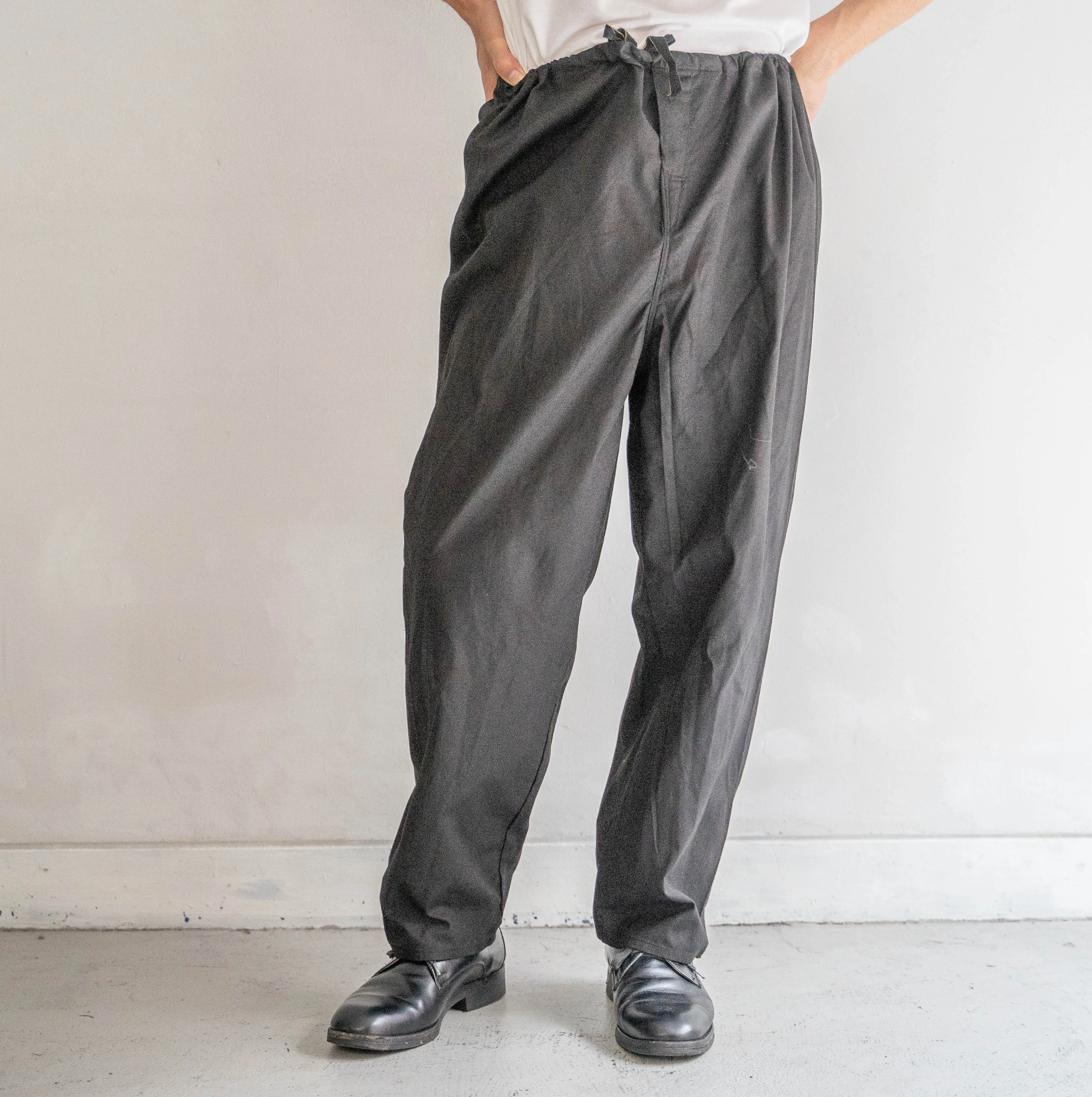 1970-80s German military pajama pants 'dead stock' -black dyed-