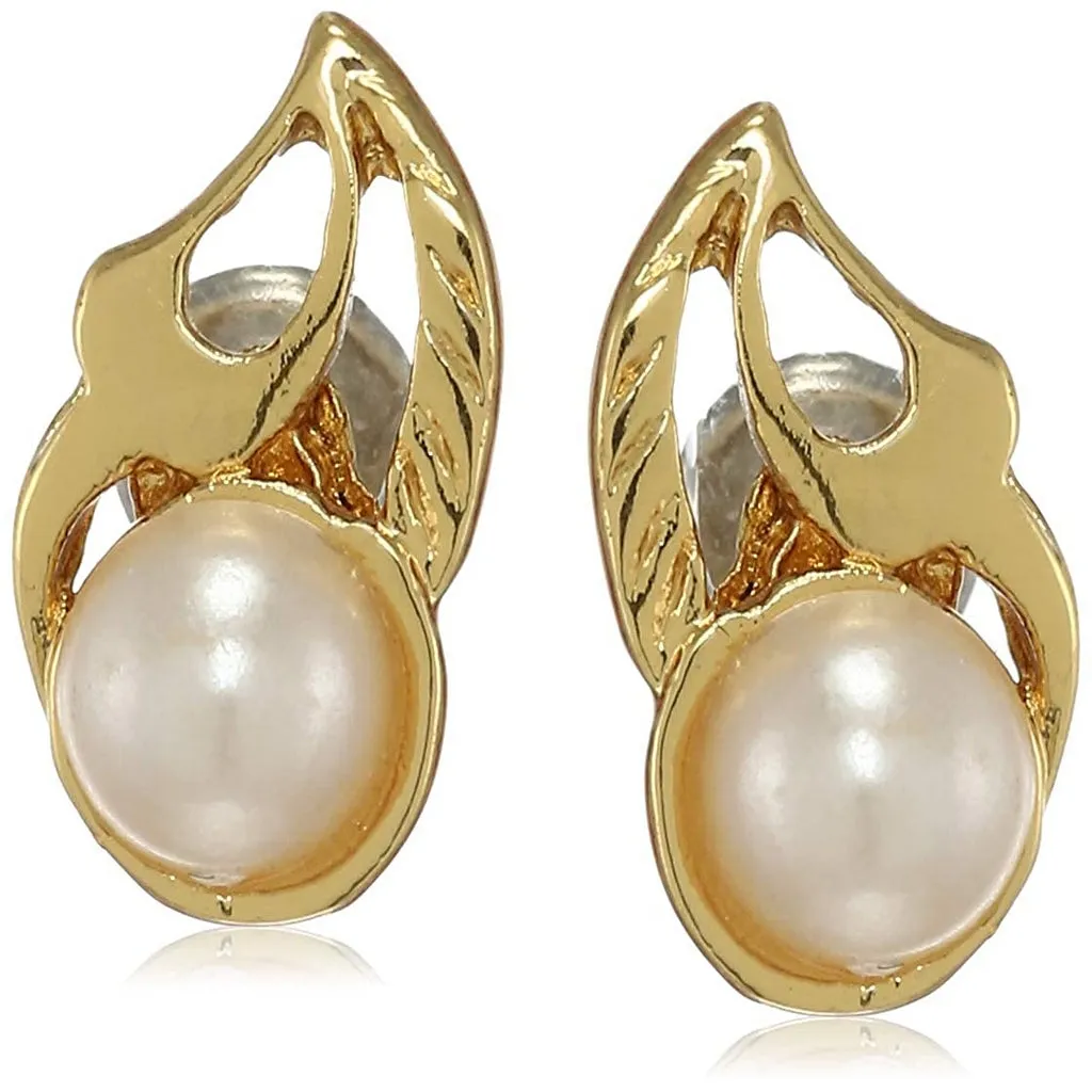 24Kt Gold Plated Earrings with Pearl for Women and Girls