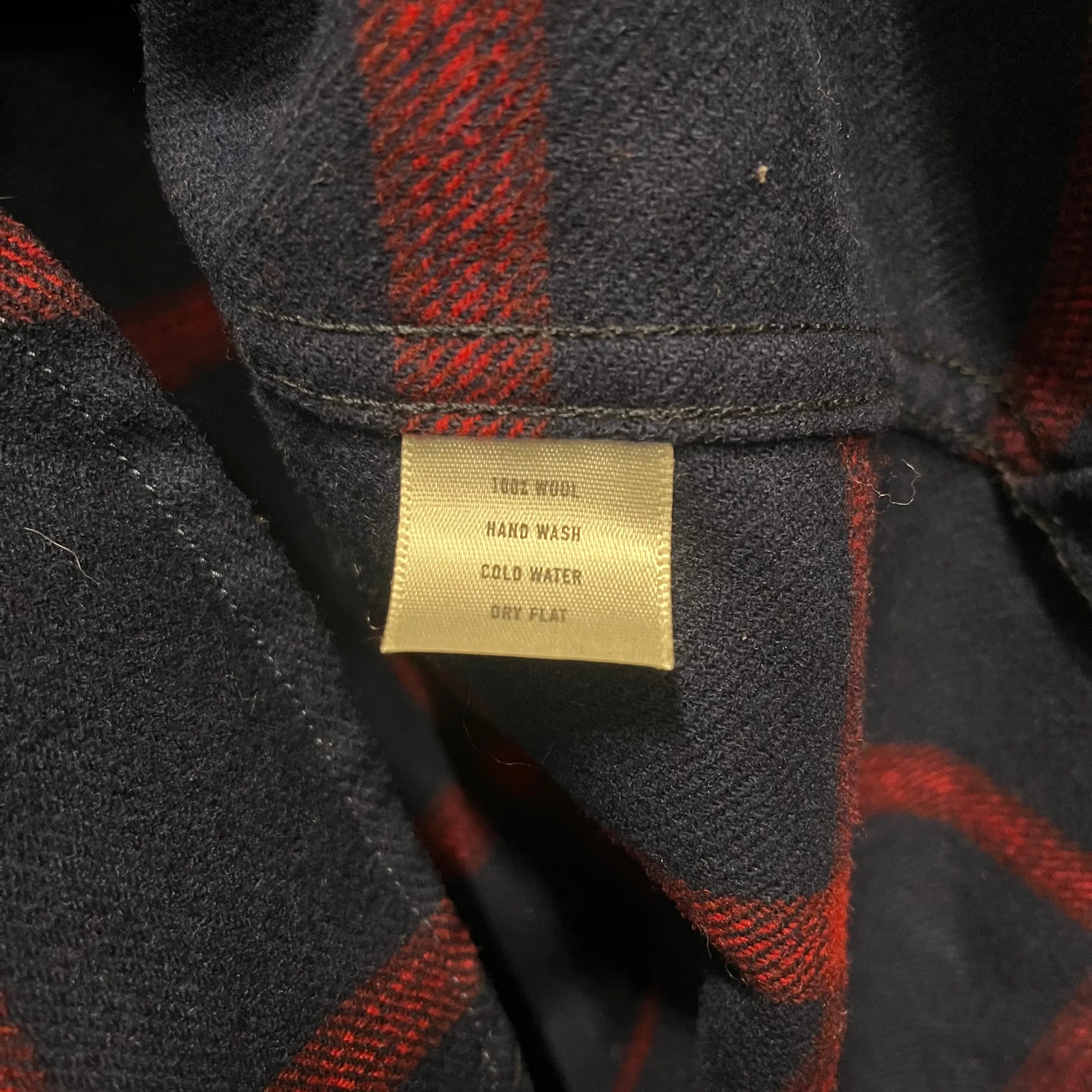 3sixteen/Flannel Shirt/L/Wool/NVY/Plaid/