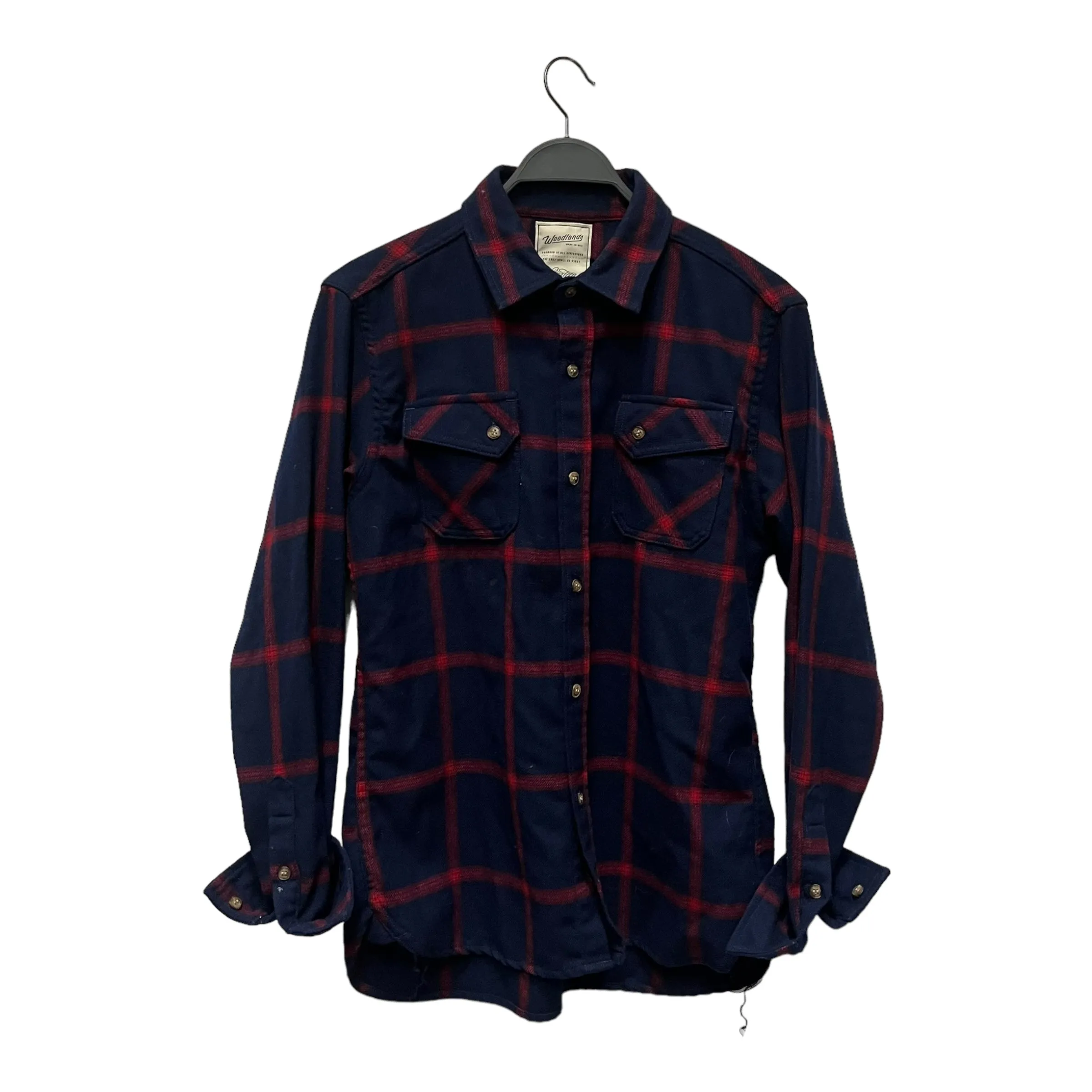 3sixteen/Flannel Shirt/L/Wool/NVY/Plaid/