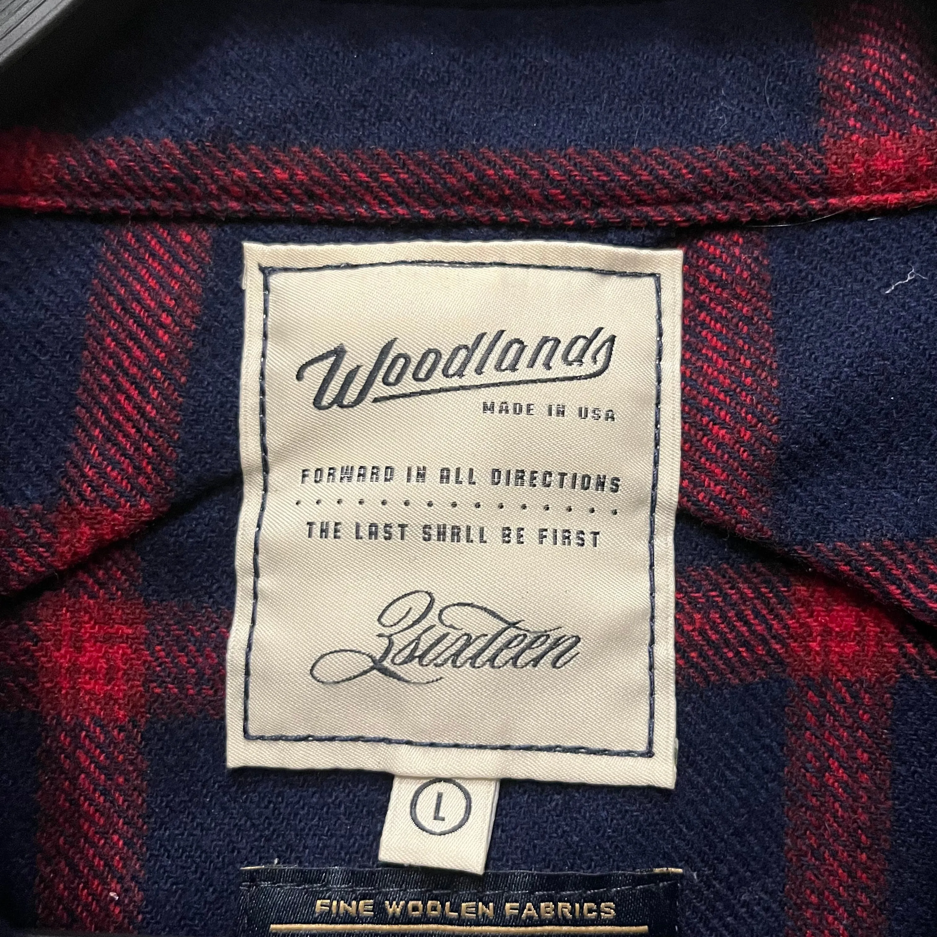 3sixteen/Flannel Shirt/L/Wool/NVY/Plaid/