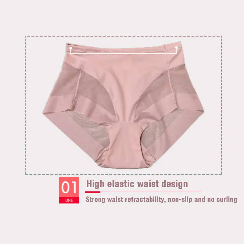 🎁(4 pieces) Buy 1 get 3 free ⏳High Waist Ice Silk Seamless Shaping Briefs
