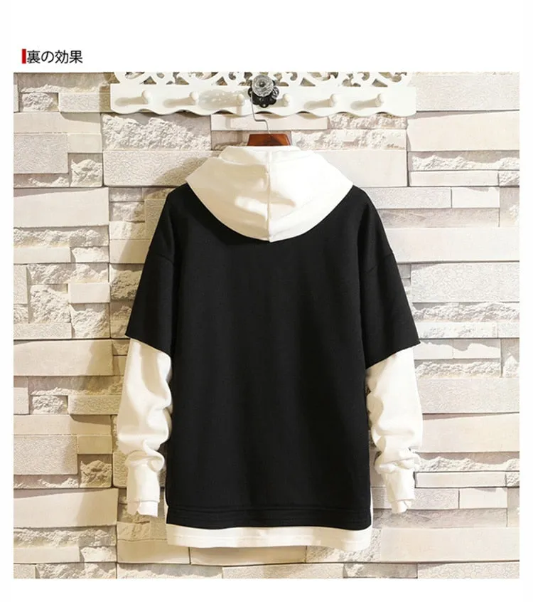 5XL Hoodies Sweatshirts Men Fake 2PAC Cotton Hooded Japanese Style Sweatshirt Mens Hip Hop Brown Causal Hoodiee Xxxtentacion