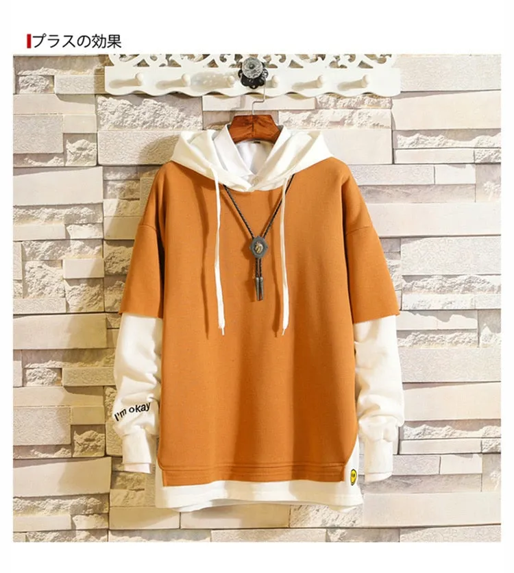 5XL Hoodies Sweatshirts Men Fake 2PAC Cotton Hooded Japanese Style Sweatshirt Mens Hip Hop Brown Causal Hoodiee Xxxtentacion