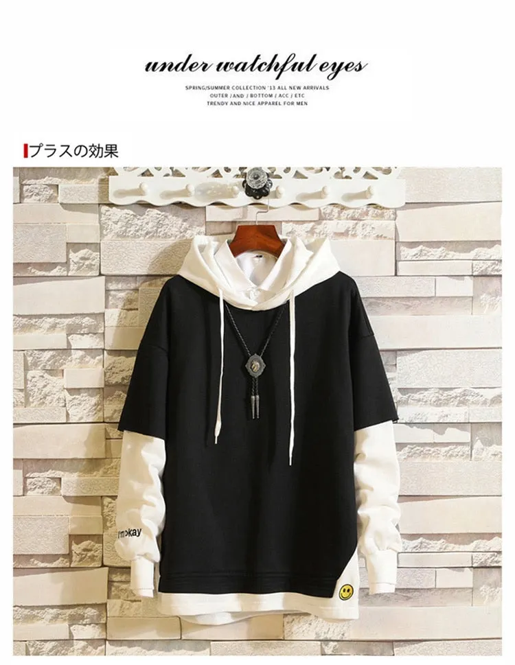 5XL Hoodies Sweatshirts Men Fake 2PAC Cotton Hooded Japanese Style Sweatshirt Mens Hip Hop Brown Causal Hoodiee Xxxtentacion