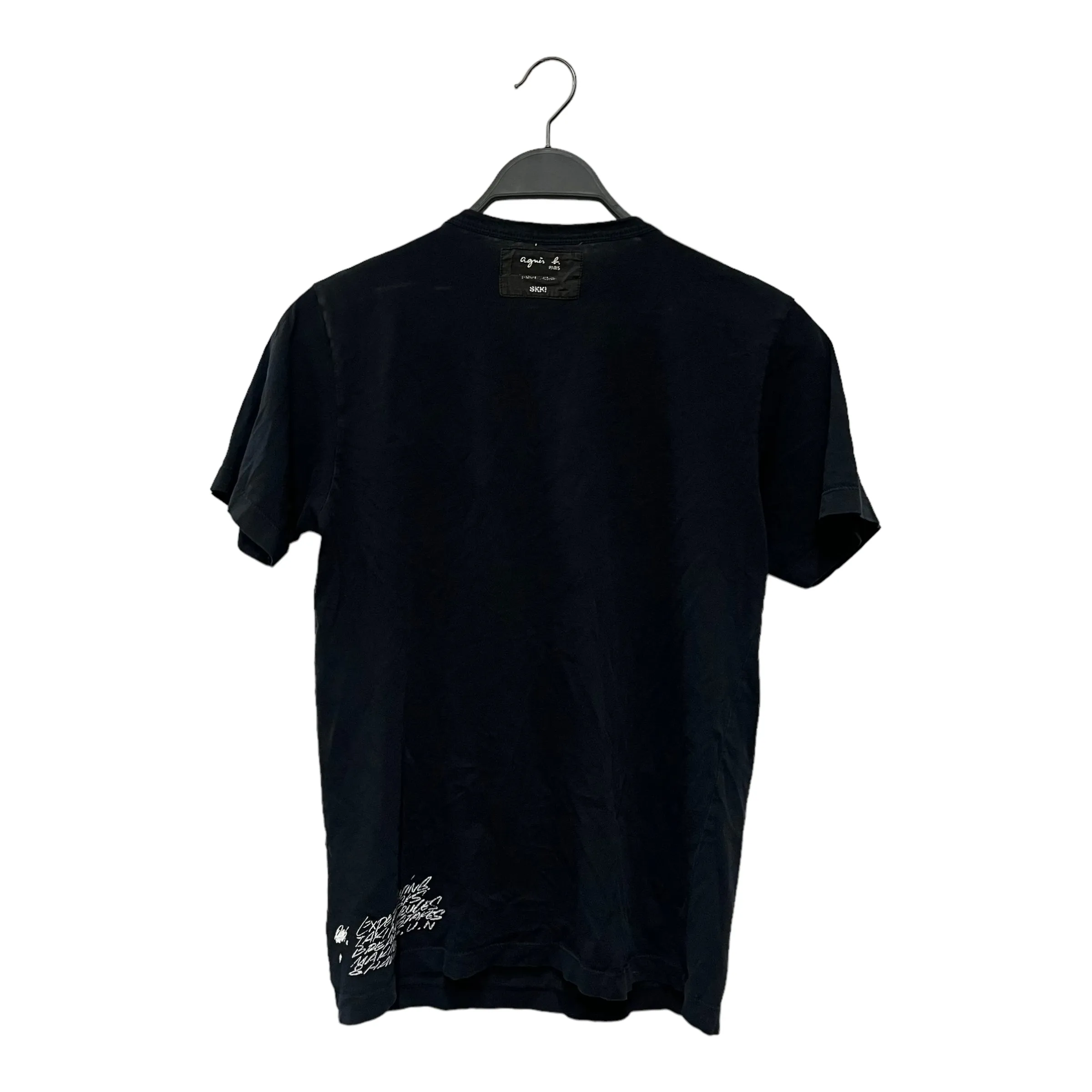 agnes b. homme/T-Shirt/S/Cotton/BLK/keep me out of jail