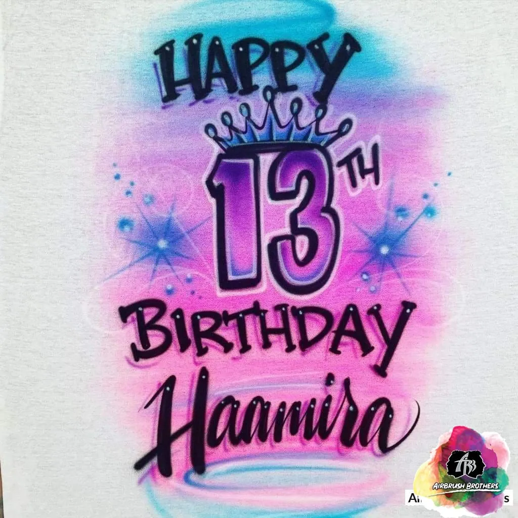 Airbrush Birthday Crown Design