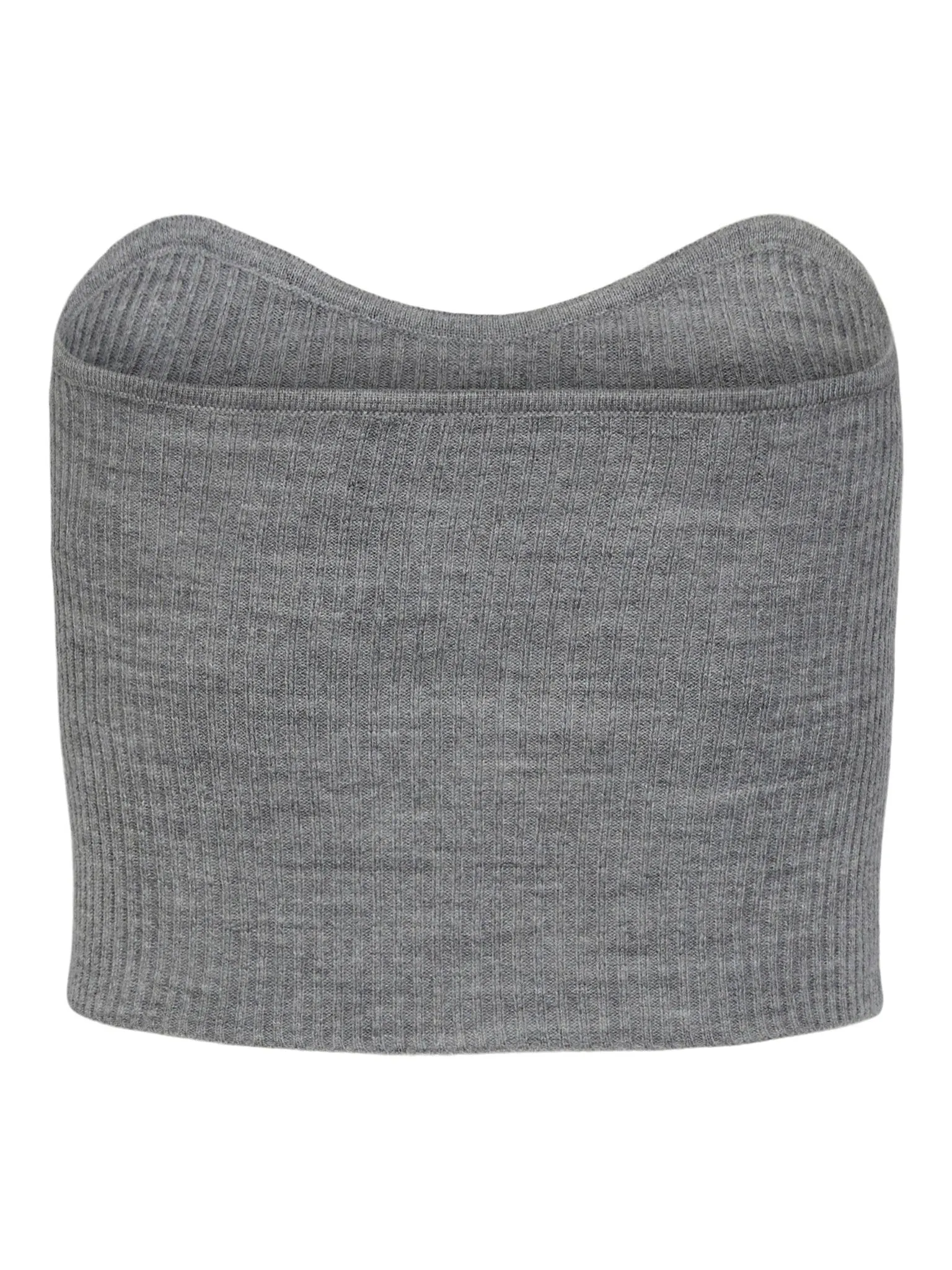 Angie Knit Tube Top - Light Grey Melange