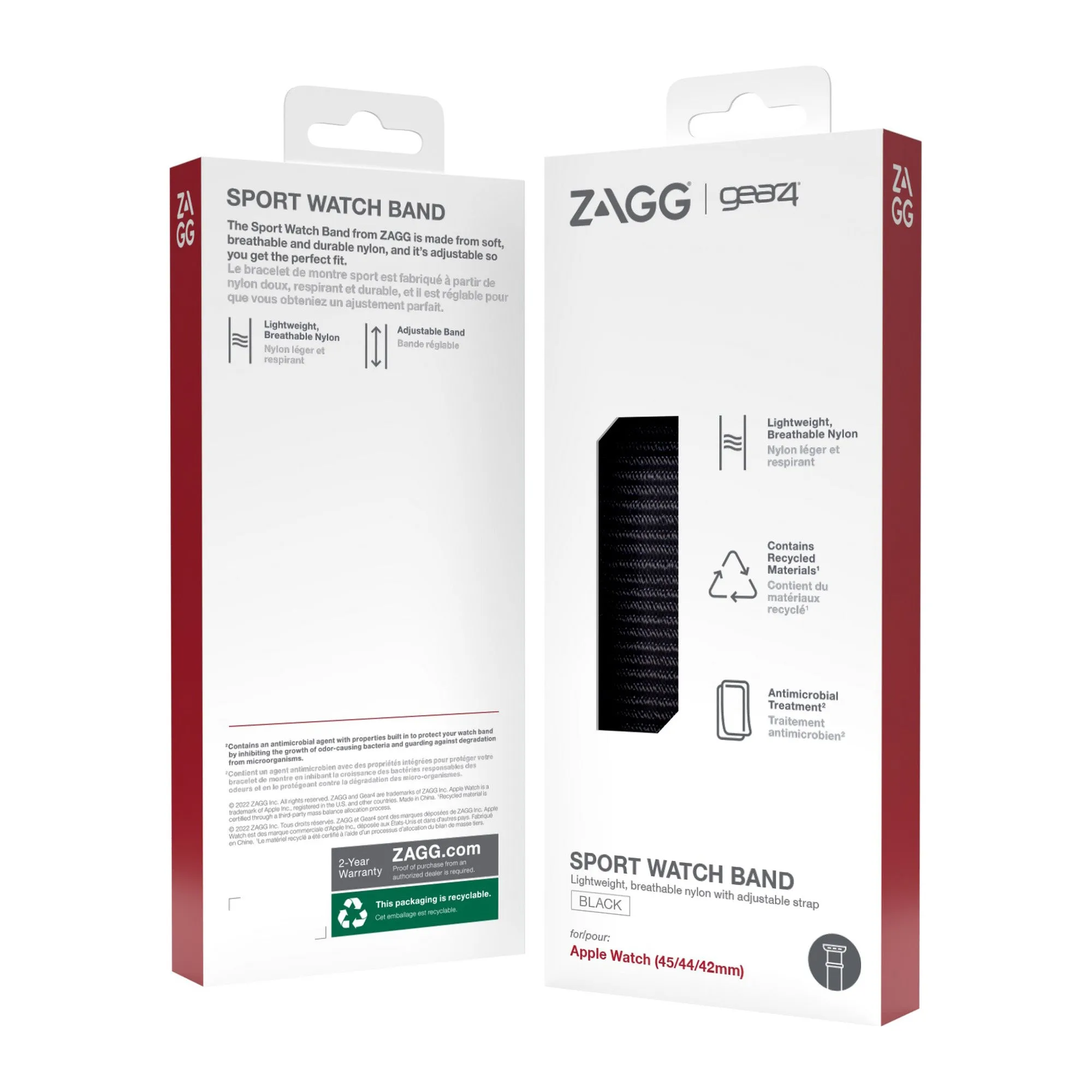 Apple Watch 42/44/45mm Gear4 Sport Band - Black - 15-10833