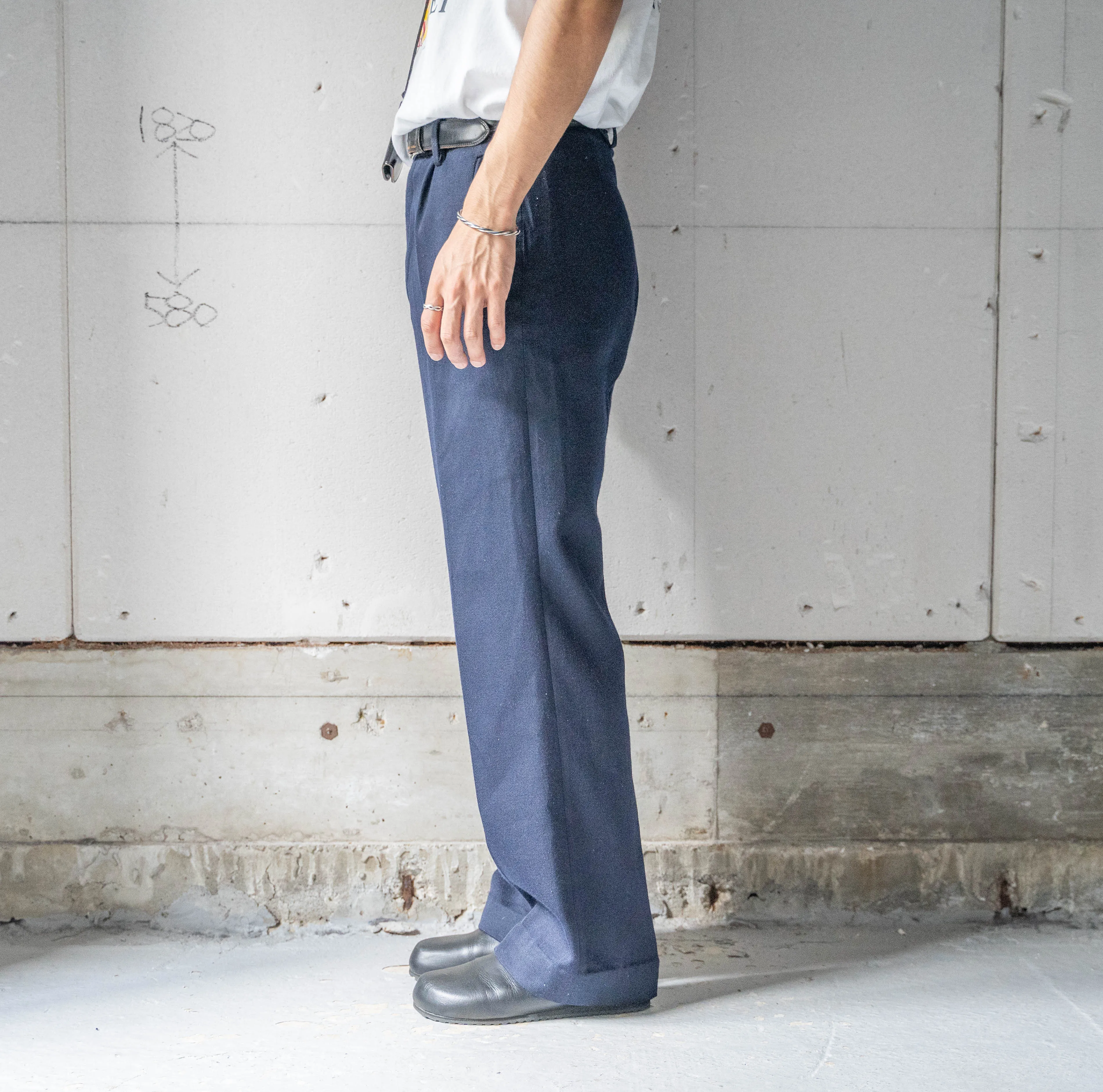 around 1960s German military navy color one tack dress pants
