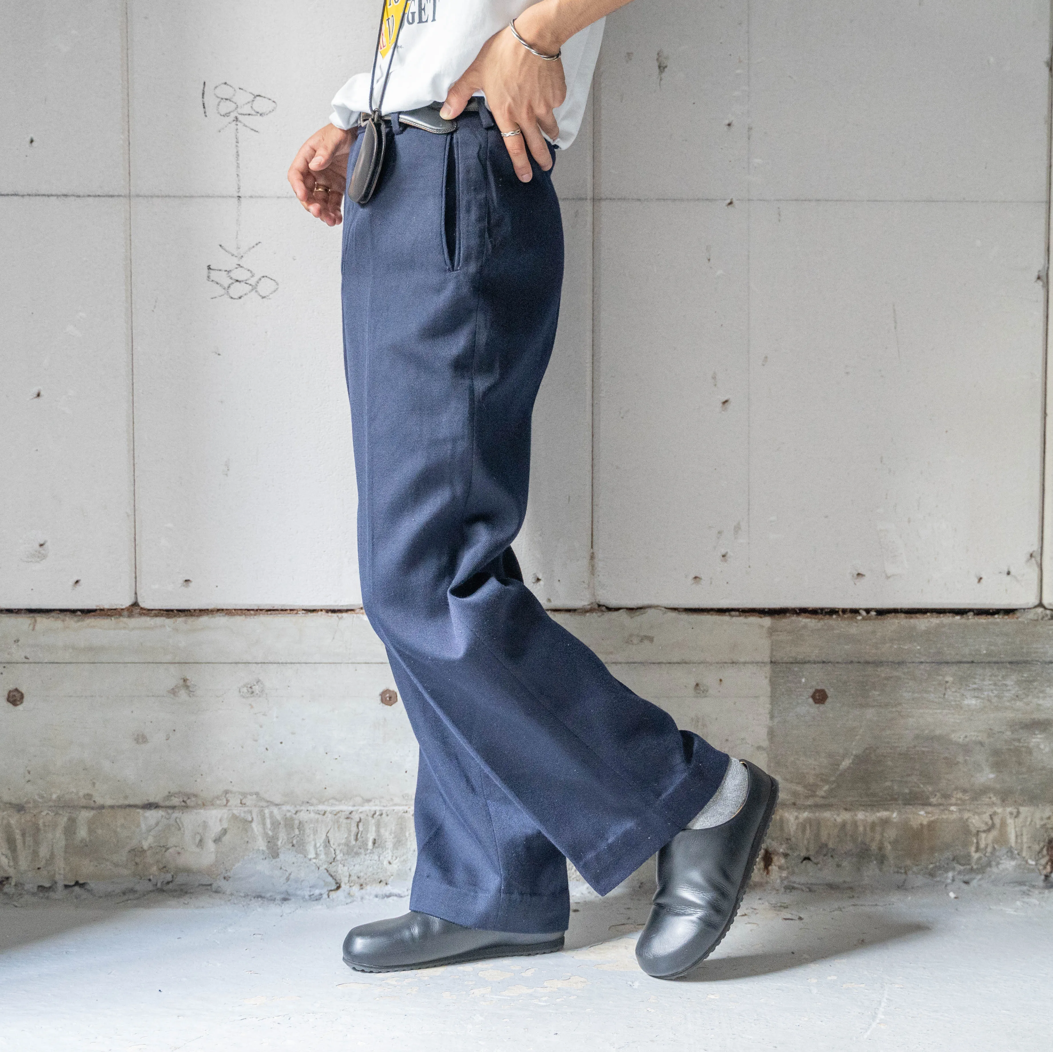 around 1960s German military navy color one tack dress pants