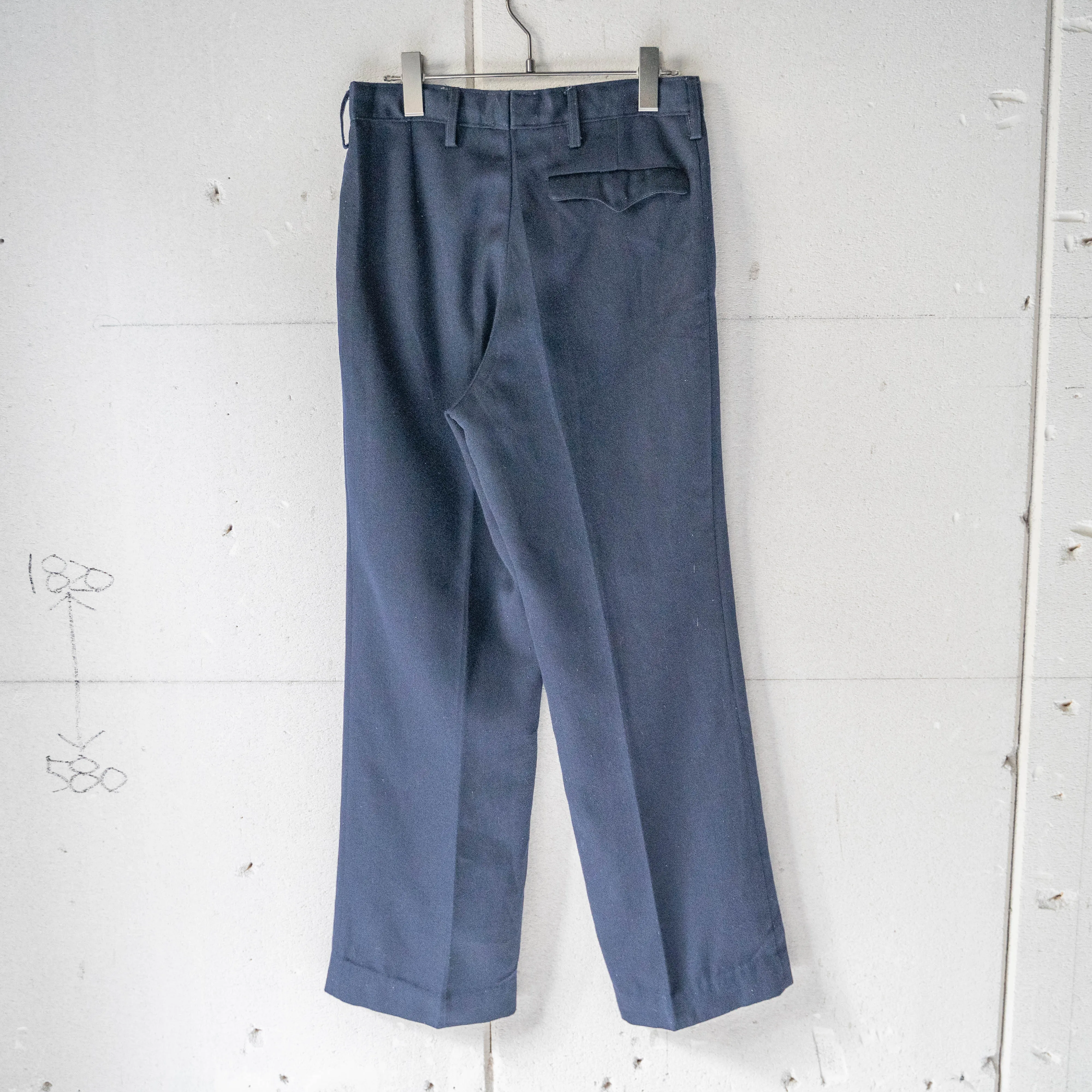 around 1960s German military navy color one tack dress pants