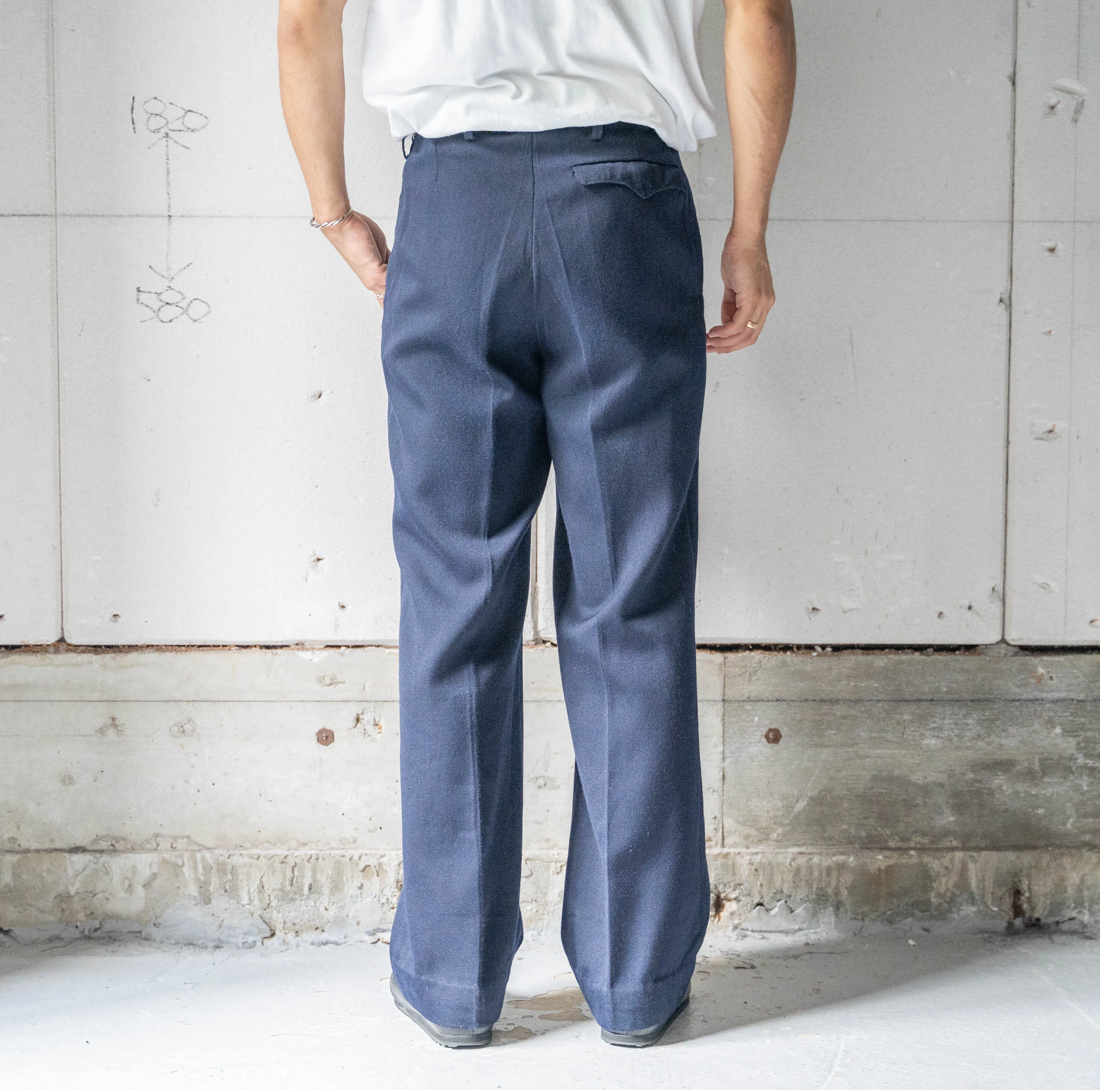around 1960s German military navy color one tack dress pants