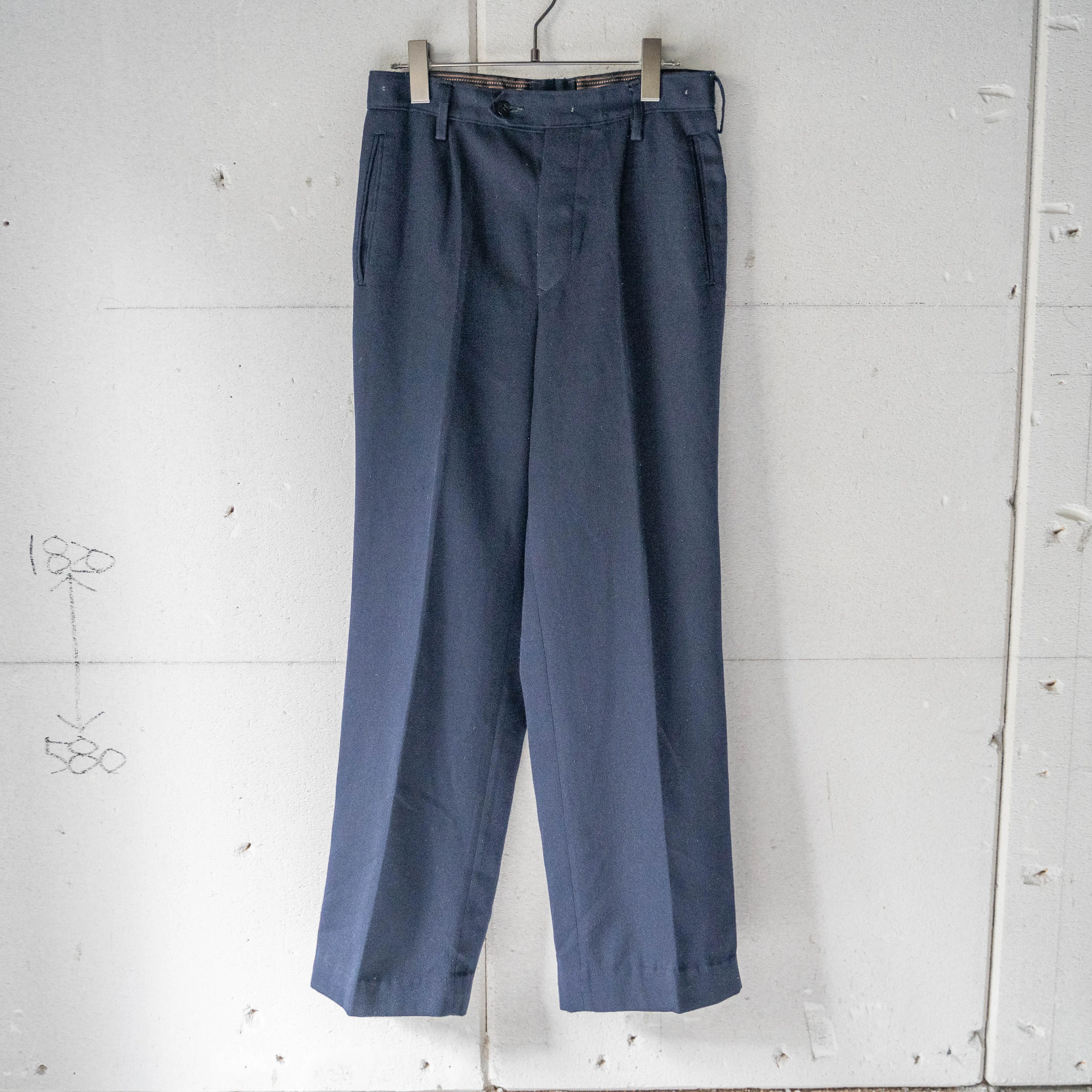 around 1960s German military navy color one tack dress pants