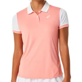 Asics Women Court Polo Shirt - Guava/Brilliant White