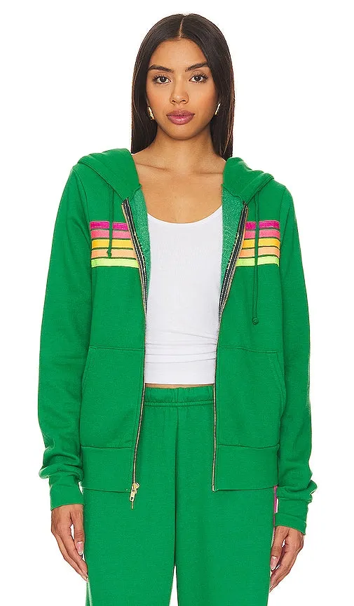 Aviator Nation X REVOLVE 5 Stripe Hoodie in Green