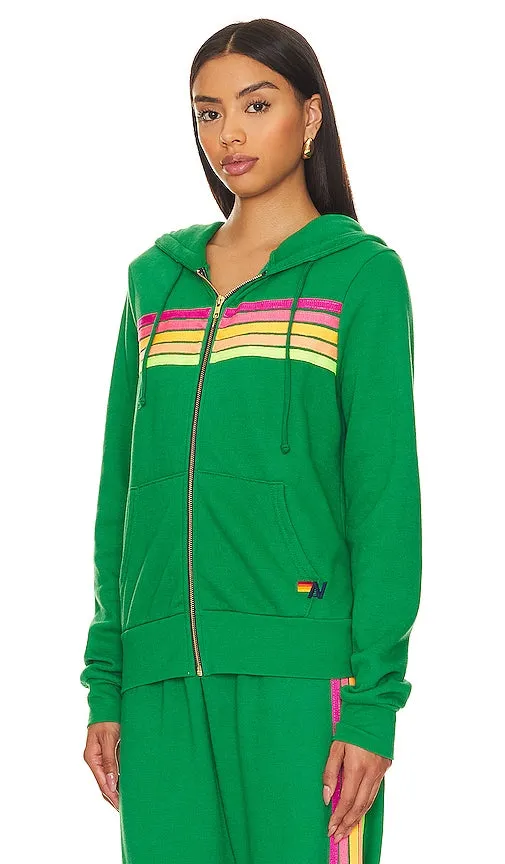 Aviator Nation X REVOLVE 5 Stripe Hoodie in Green