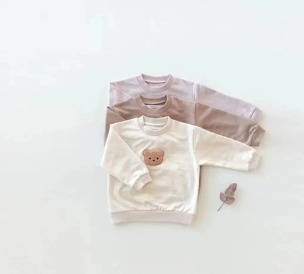 Baby Hoodies Toddler Sweatshirts Bear Embroidery Girls Tops Infant Outfit