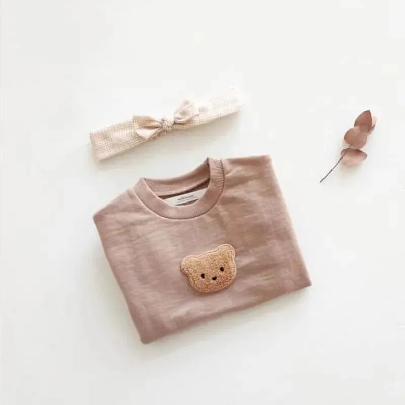 Baby Hoodies Toddler Sweatshirts Bear Embroidery Girls Tops Infant Outfit