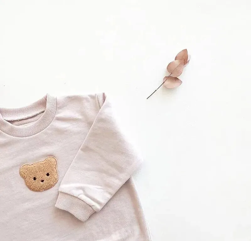 Baby Hoodies Toddler Sweatshirts Bear Embroidery Girls Tops Infant Outfit