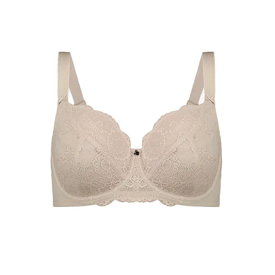 Baroque Lace Full Cup Bra - Café Latte