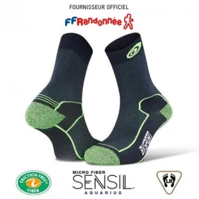 BV SPORT SOCQUETTE DOUBLE POLYAMMIDE EVO NOIR / VERT CALZINO