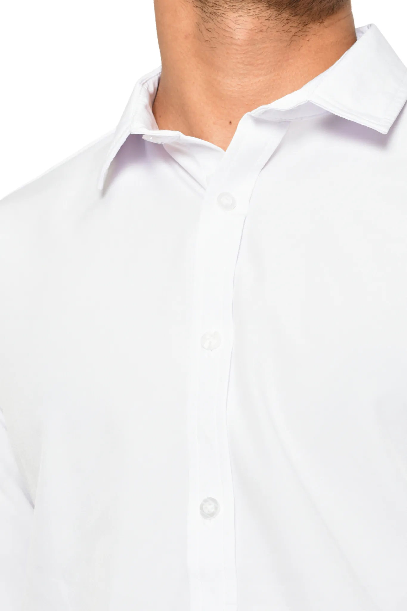 Camisa Manga Larga Blanca Cuello Sport MLLR