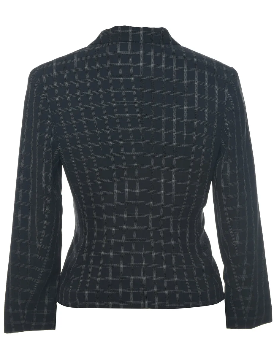 Checked Black Jacket - M