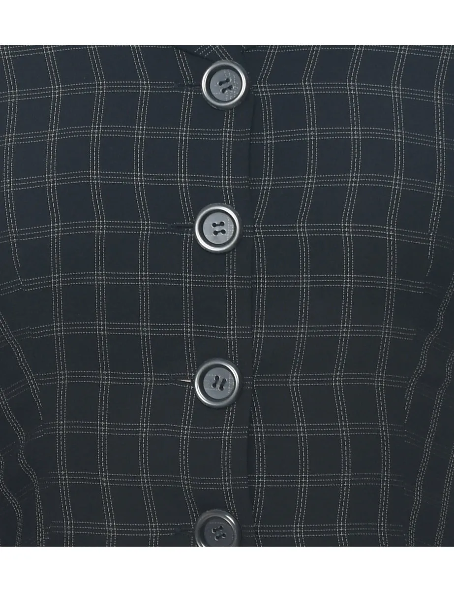 Checked Black Jacket - M