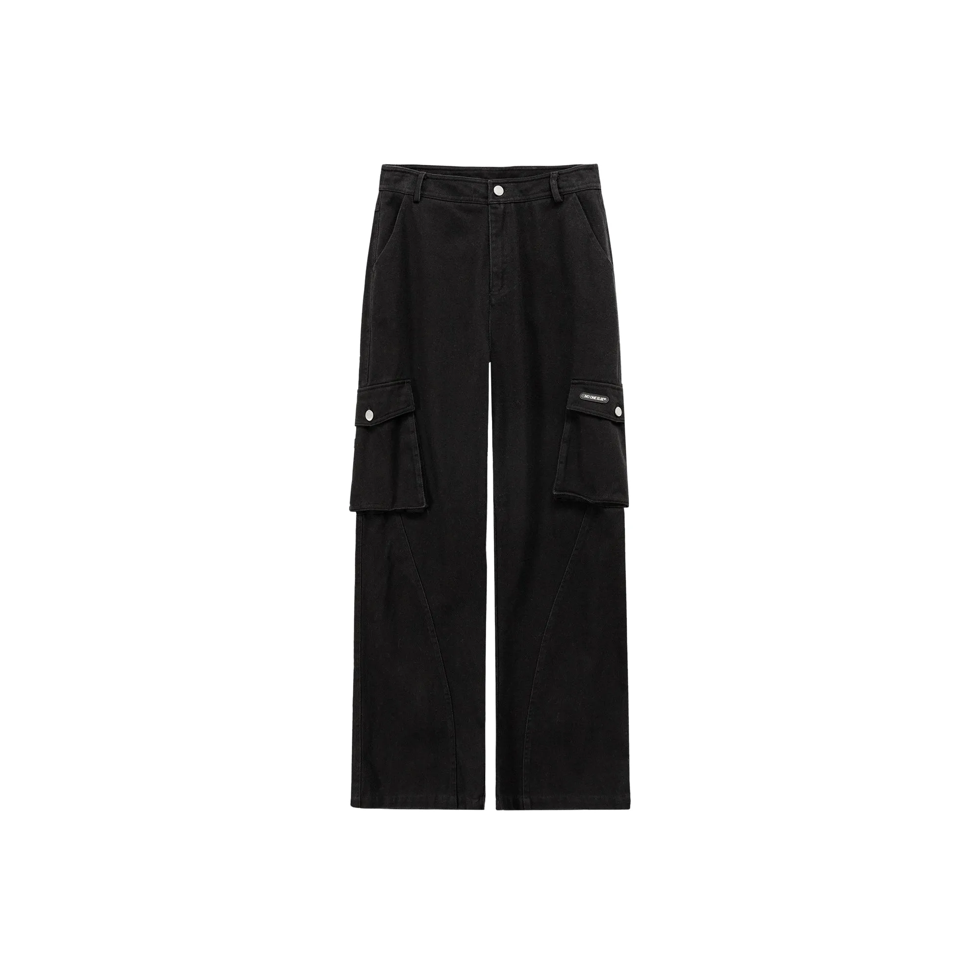 Color Pocket Wide Casual Pants