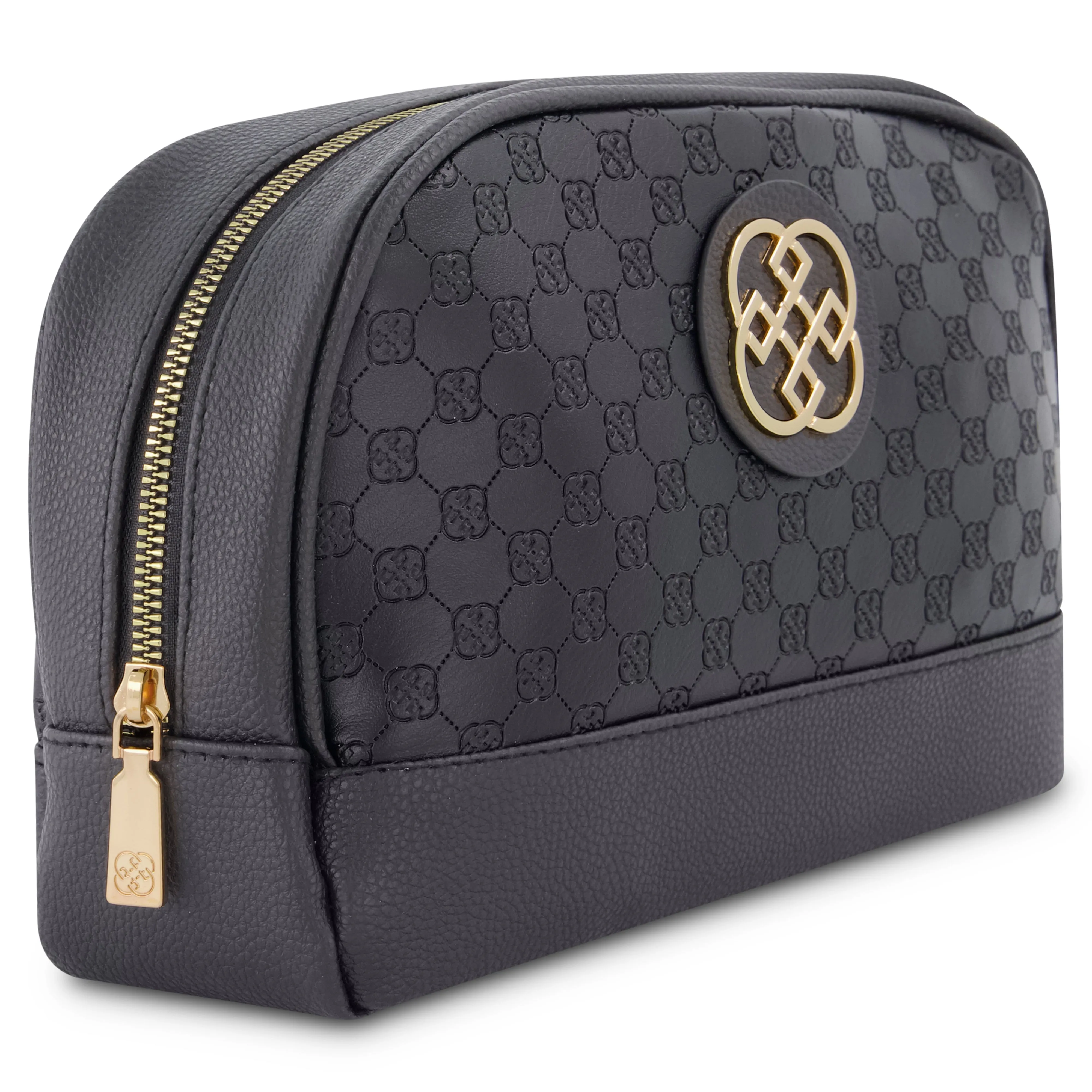 Daisy Fuentes Women's Large Dome Flat Makeup Bag Pouch- Makeup Organizer Travel Bag, Cosmetic Bag, Toiletry Bag