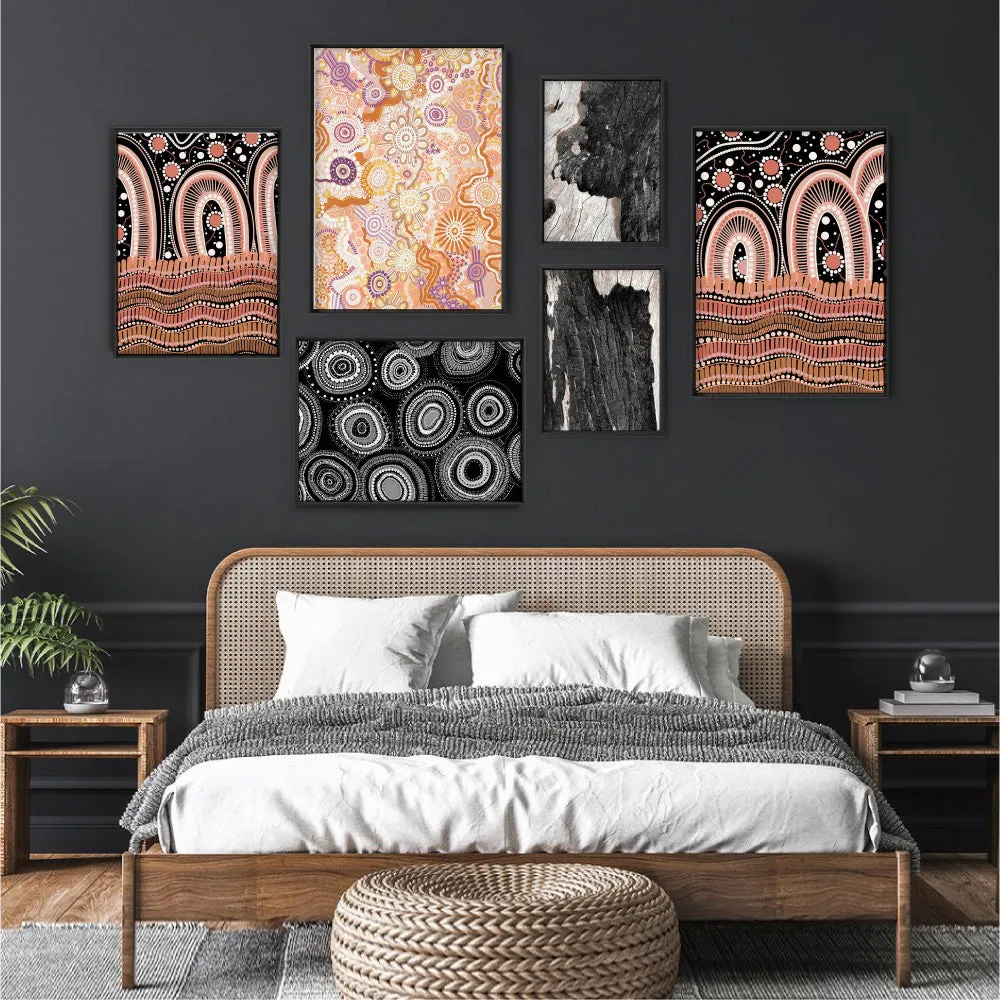 Dancing Bora Rings Landscape B&W - Art Print by Leah Cummins