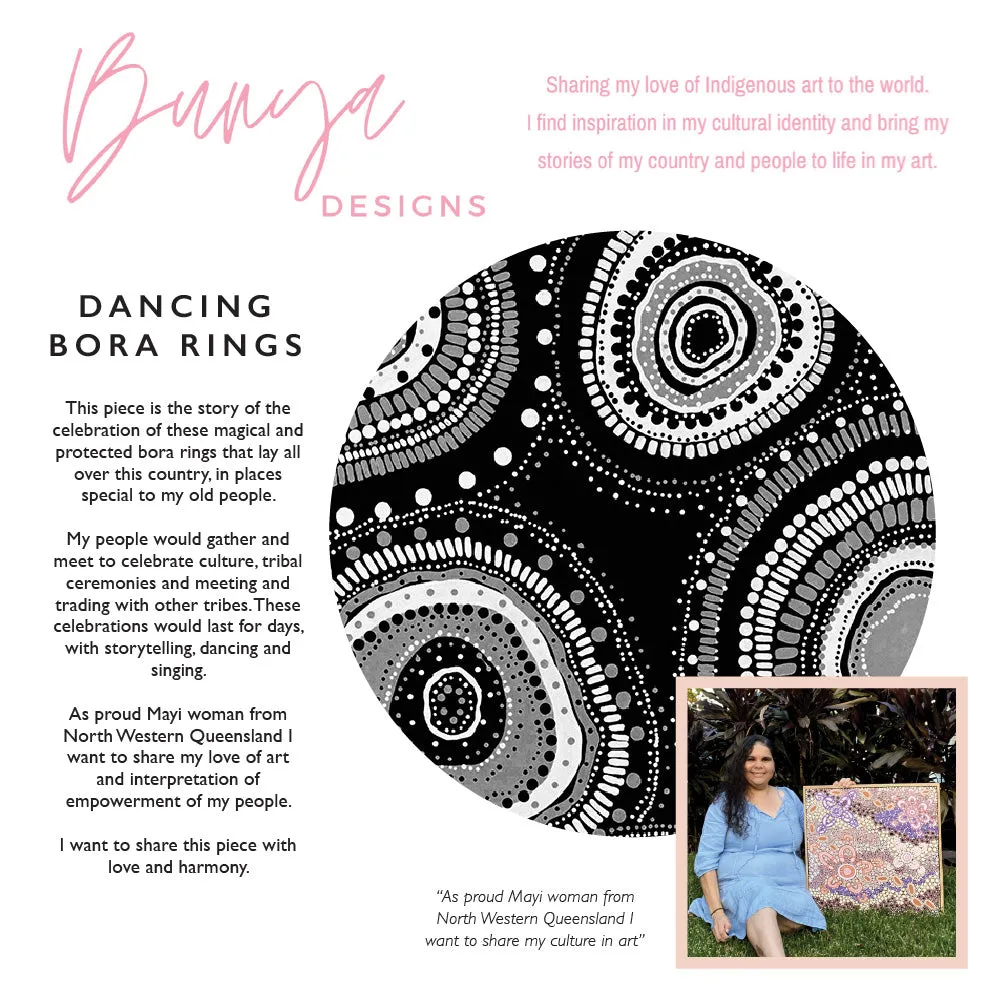 Dancing Bora Rings Landscape B&W - Art Print by Leah Cummins