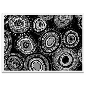 Dancing Bora Rings Landscape B&W - Art Print by Leah Cummins