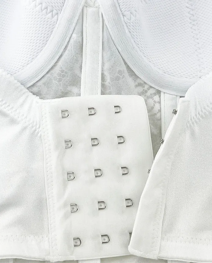 Deep Plunge Lace Bustier Dominique Estrada White