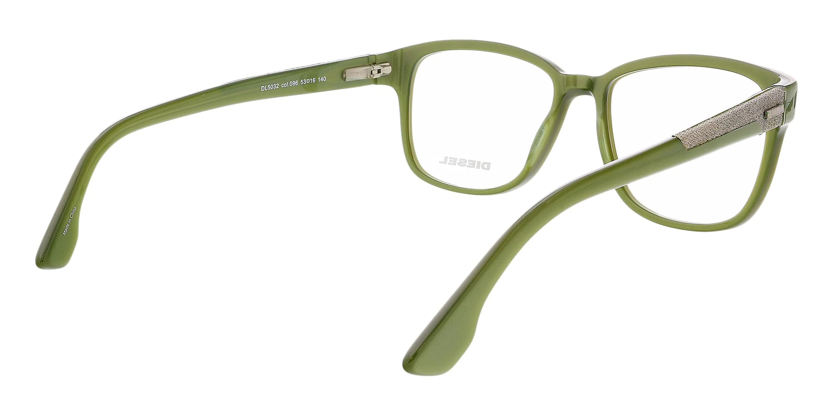 Diesel DL5032 Shiny Dark Green Rounded Square Eyeglasses