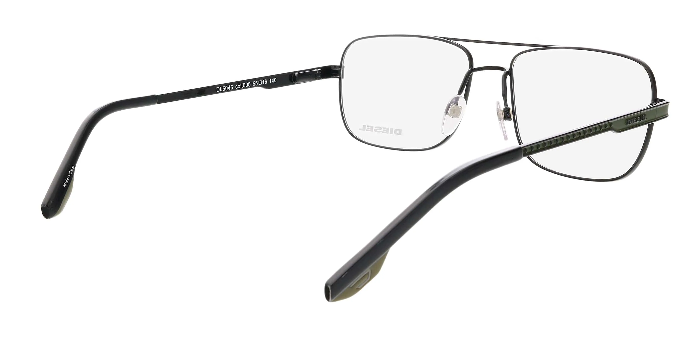 Diesel DL5046 Black Brow Bar Square Eyeglasses