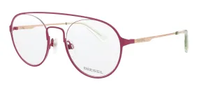Diesel DL5323 Matte Pink Semi-Rimless Round Eyeglasses