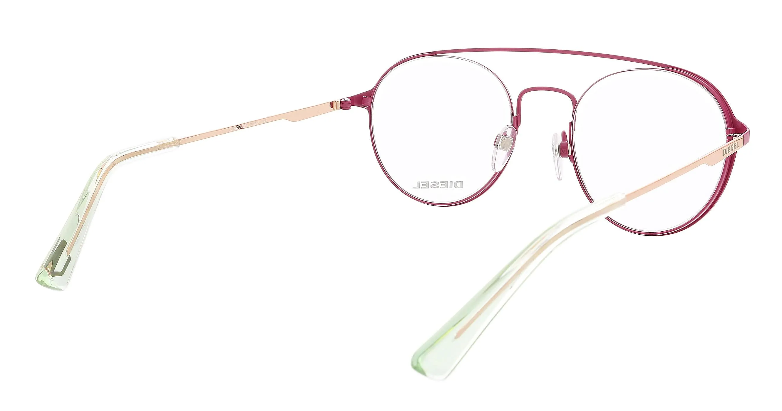 Diesel DL5323 Matte Pink Semi-Rimless Round Eyeglasses