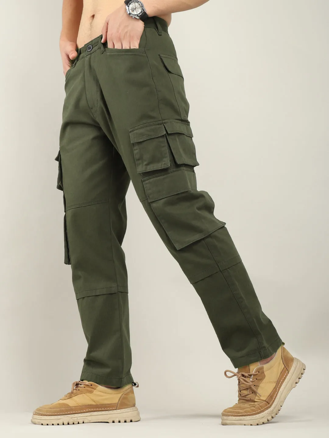 Dope Dark Olive Green Multipocket Cargo
