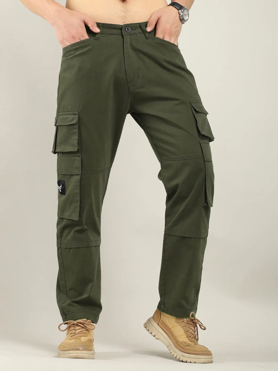 Dope Dark Olive Green Multipocket Cargo