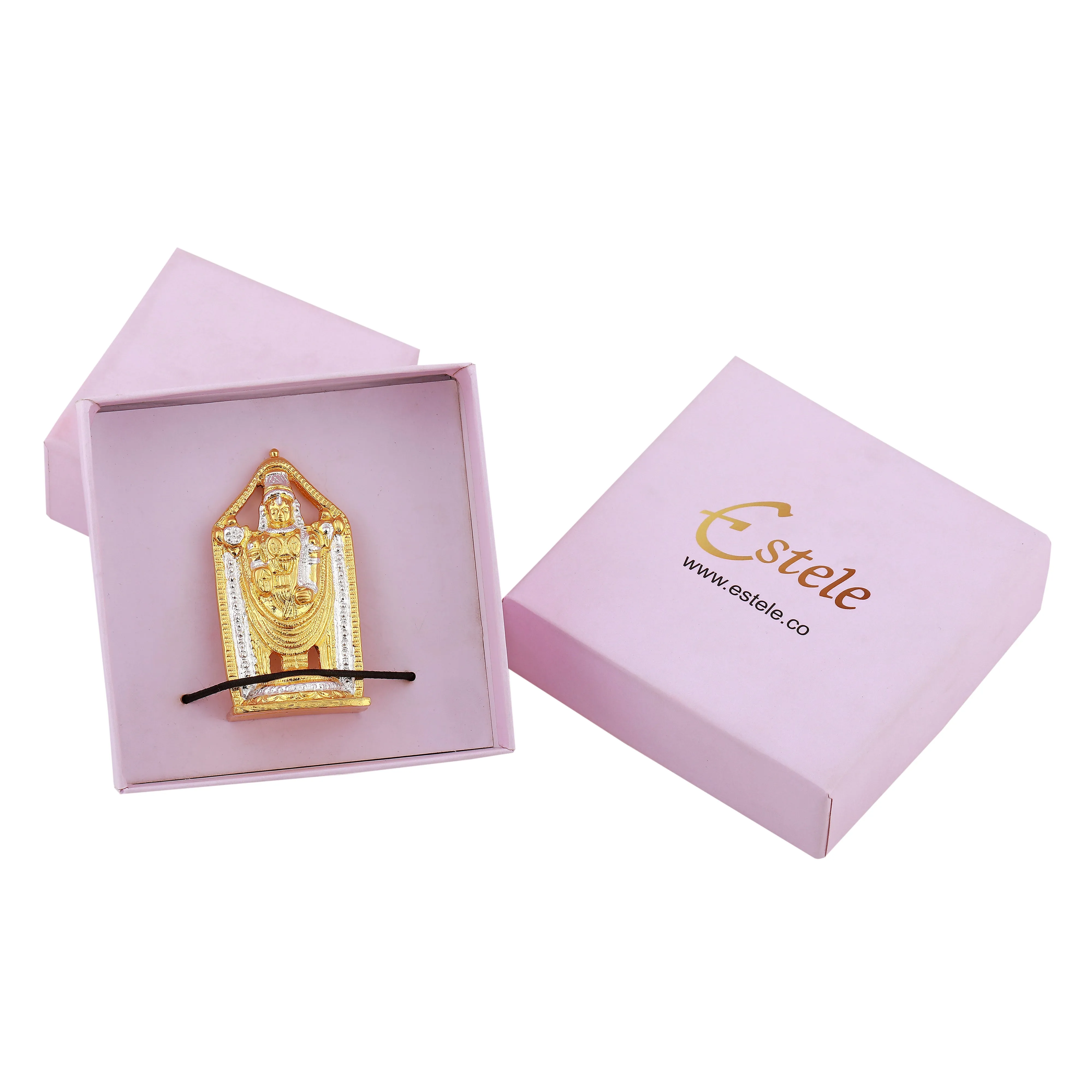Estele Gold & Rhodium Plated Lord Tirupati Balaji Idol Showpiece for Pooja Mandir/ Home Decorative